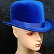 Order Velvet bowler hat 'Blue'. Felt Hats Shop. Livemaster. . Bowler hat Фото №3