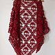 Бордовая шаль с черепами, летняя шаль ( хлопок с акрилом). Шали. IRINA GRUDKINA Handmade Knitwear. Ярмарка Мастеров.  Фото №12