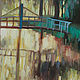 Painting 'Bridge across the river' oil on canvas 60h60 cm. Pictures. Kartiny Vestnikovoj Ekateriny. Ярмарка Мастеров.  Фото №6