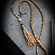 Sautoir,BOHO long necklace with a brush 'Warm sands'. Necklace. Ekaterina Rud ( stylish stones ). Online shopping on My Livemaster.  Фото №2