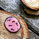 Order Brooch ' Pink funny hedgehog, hedgehog, cute, funny, gray'. greenfox-23. Livemaster. . Brooches Фото №3