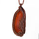 Pendant with natural cut carnelian in the technique of Wire wrap. Pendants. Eugene. Online shopping on My Livemaster.  Фото №2
