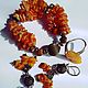 Bracelet Ring Earrings Set 'Wild' natural amber, Jewelry Sets, Moscow,  Фото №1