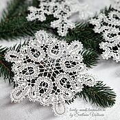 Сувениры и подарки handmade. Livemaster - original item Snowflakes large. Stylization Vologda lace. Christmas decoration. Handmade.