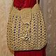Bag knitted shoulder jute, Classic Bag, Kaluga,  Фото №1