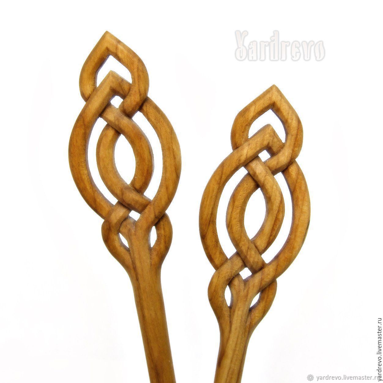 Шпильки из дерева резные(Слива) в интернет-магазине на Ярмарке Мастеров ...