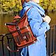  Bag-backpack women's leather red brown Joyce Mod SR54. Backpacks. Natalia Kalinovskaya. Online shopping on My Livemaster.  Фото №2