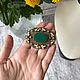 Винтаж: Винтажная ажурная брошь с зеленой вставкой. Броши винтажные. Vintage.trinket. Интернет-магазин Ярмарка Мастеров.  Фото №2