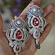 Silver soutache earrings with Swarovski crystals. Earrings. VeninnaS. My Livemaster. Фото №5