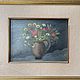 Antique Italian Floral Oil Painting. Vintage paintings. Antik Rim-Parizh. Интернет-магазин Ярмарка Мастеров.  Фото №2