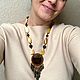 Brown agate. Necklace beads. Ochre. Bronze. Brown - sand. Necklace. Elena Potsepnya Jewelry. Online shopping on My Livemaster.  Фото №2
