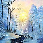 Картины и панно handmade. Livemaster - original item "Winter forest" Winter landscape Oil Painting. Handmade.