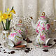 Set painted double smear 'Orchids', Tea & Coffee Sets, ,  Фото №1
