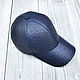 Baseball cap made of genuine ostrich leather in blue, Baseball caps, St. Petersburg,  Фото №1