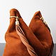Granville Red hobo bag genuine suede. Classic Bag. Olga'SLuxuryCreation. Online shopping on My Livemaster.  Фото №2