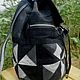 Backpack Triangle Black denim. Backpacks. bRucksack. My Livemaster. Фото №4