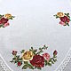 Овальная льняная салфетка с вышивкой Royal Albert Old Country Roses. Салфетки. ot Natalis. Интернет-магазин Ярмарка Мастеров.  Фото №2
