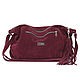Crossbody bag burgundy suede with shoulder Strap with pockets, Crossbody bag, Moscow,  Фото №1