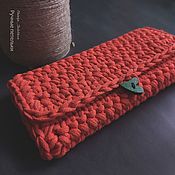 Сумки и аксессуары handmade. Livemaster - original item Key holder knitted for 6 carabiners, 17 cm, color orange, 1 piece. Handmade.