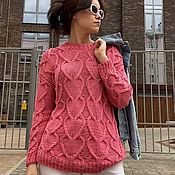 Одежда handmade. Livemaster - original item Cotton jumper for women peach pink buy in stock. Handmade.