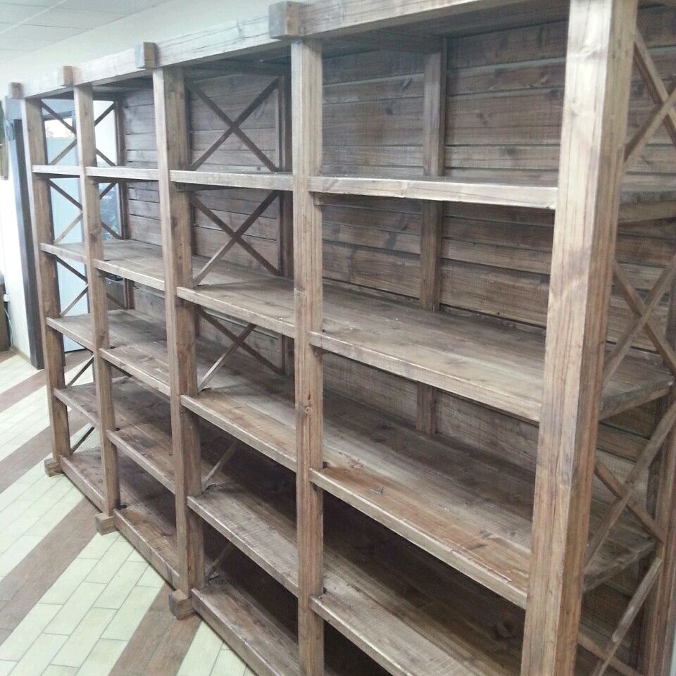 Деревянные стеллажи полки под заказ - купить в интернет-мага.