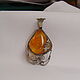 Amber Pendant Pendant Natural Baltic Amber Cognac Metal, Vintage pendants, Saratov,  Фото №1