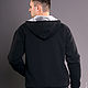 Fur hoodie, black hoodie with bear pattern. Sweatshirts for men. Lara (EnigmaStyle). My Livemaster. Фото №5