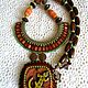  Lizard. Ceramic necklace in ethno style. Necklace. IrinaSkripkaMBeads. My Livemaster. Фото №5