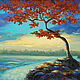 Пейзаж с деревом картина Рыжие кудри. Картины. Арт художник Сафин Виталий. Ярмарка Мастеров.  Фото №4