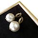 Earrings with large cotton pearls. Round pearl earrings. Earrings. Only_you_byElena. My Livemaster. Фото №4