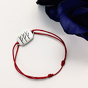 Украшения handmade. Livemaster - original item Three Fehu Bracelet on thread, silver, different colors. Handmade.