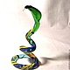 Стеклянная фигурка змея Кобра. Статуэтки. Мастерская Animals in Glass. Интернет-магазин Ярмарка Мастеров.  Фото №2