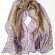 Silk scarf for women Lavender Beige with flowers Delicate silk 100%. Scarves. Silk Batik Watercolor ..VikoBatik... My Livemaster. Фото №4