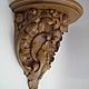 Carved wall console shelf Rococo 2, oak. Shelves. Carved decor. My Livemaster. Фото №4