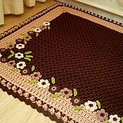 Для дома и интерьера handmade. Livemaster - original item Carpet rug crocheted from knitted cord appliqué. Handmade.