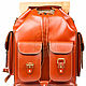 Leather backpack 'Marine' red. Backpacks. Russian leather Guild. My Livemaster. Фото №4