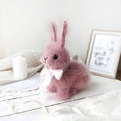 Куклы и игрушки handmade. Livemaster - original item Pink rabbit. knitted toy. Handmade.