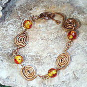 Украшения handmade. Livemaster - original item Copper Chain Bracelet Honey. Handmade.