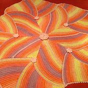 Шаль  в технике филе  "Розы" летняя ажурная шаль цвета фуксии