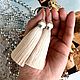 Earrings-brush Annabel bodily powdery beige silk cubic Zirconia rhodium. Tassel earrings. GolDFenix. Online shopping on My Livemaster.  Фото №2