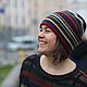 Шапка вязаная Сюрприз в полоску теплая весенняя, Шапки, Москва,  Фото №1
