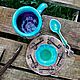 Ключевая чайная пара с орнаментом, чашка, блюдце, ложка, ручная работа. Чайные пары. LAMA - Красивая посуда. Ярмарка Мастеров.  Фото №4