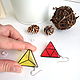 Transparent Earrings Resin Triangle Red Yellow Geometry. Earrings. WonderLand. My Livemaster. Фото №5