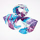 Silk turquoise-purple scarf, chiffon. Wraps. ArtBeklov. My Livemaster. Фото №4