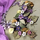 Happy Garden Lilac. Necklace made of natural stones and natural leather, Necklace, St. Petersburg,  Фото №1