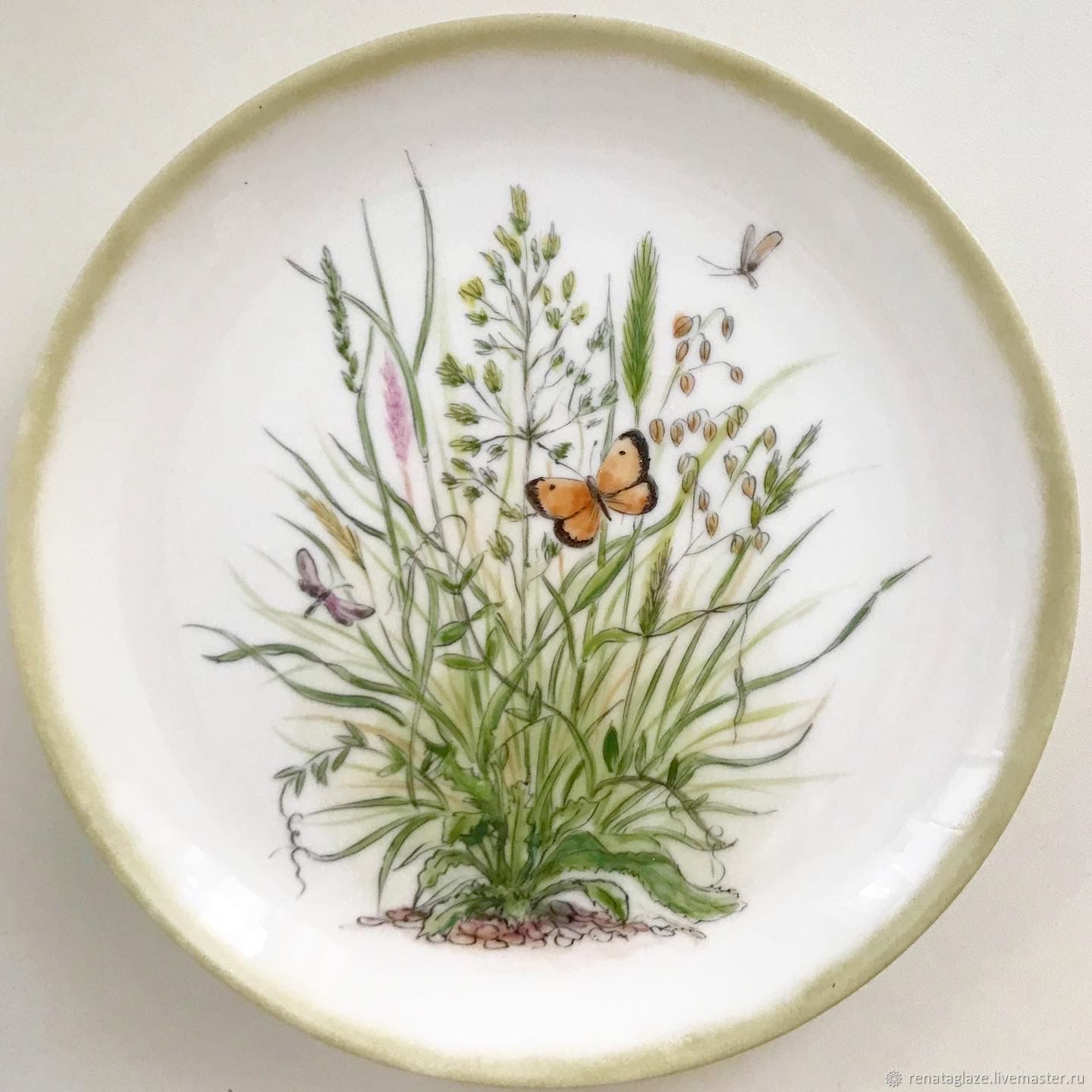 расписанные травами. тарелки прованс росписью. трава на тарелке. тарелки ботанический узор. Althea nova villeroy boch.