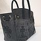 Джинсовая сумка в стиле Birkin 30 & Chrome Hearst. Классическая сумка. Magic denim in art. Ярмарка Мастеров.  Фото №6
