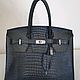 Сумка в стиле Birkin 30 из натуральной кожи с тиснением Croco baby. Классическая сумка. Magic denim in art. Ярмарка Мастеров.  Фото №8