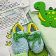Динозаврик - Подарочный бокс для младенца, Baby box. Подарок новорожденному. Кошака~Вышивака. Ярмарка Мастеров.  Фото №6