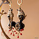 Bird earrings ' Khokhloma haute couture' . Miniature birds. Earrings. Coffeelena. My Livemaster. Фото №6